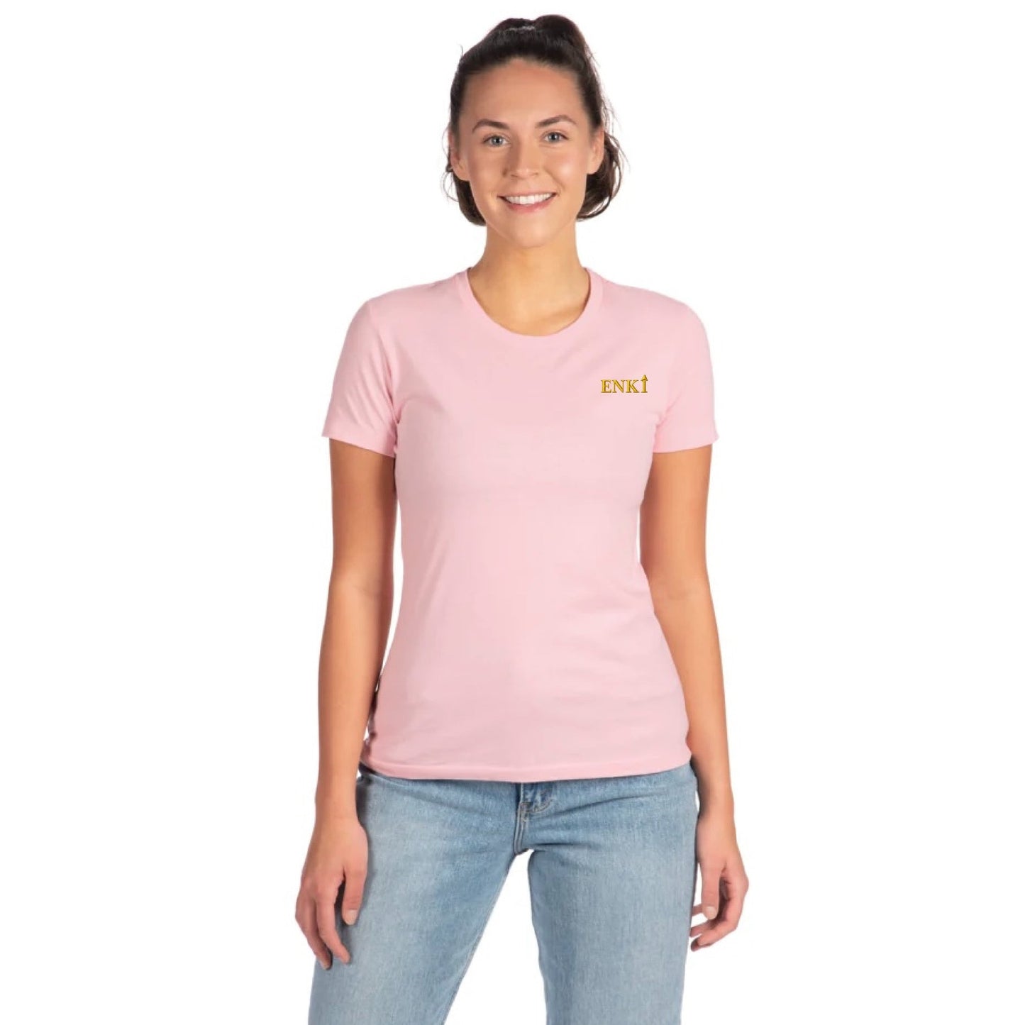 Women's UFO (Tapered Fitted) 100% Cotton T-Shirt (Light Pink)