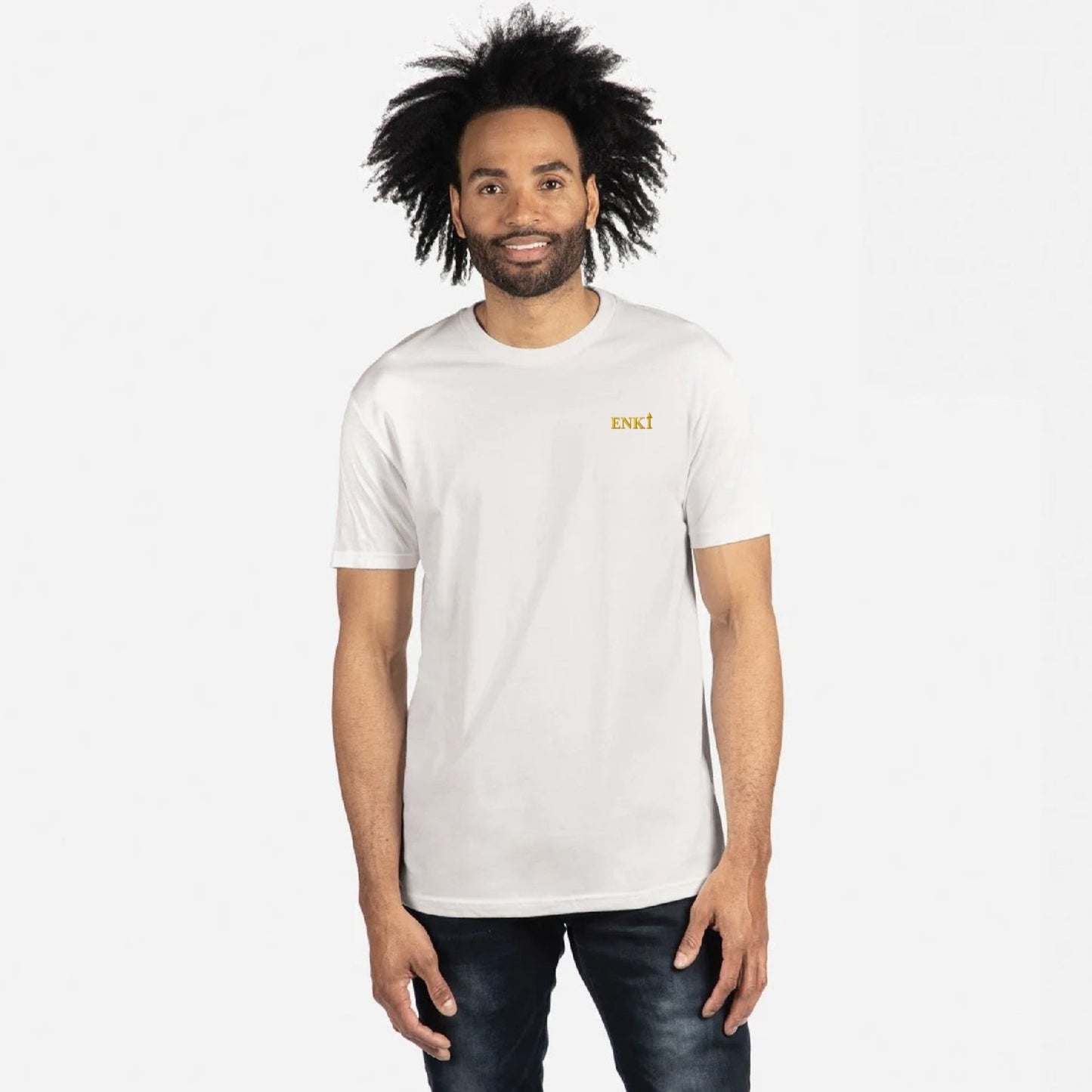 Men's UFO (Tapered Fitted) 100% Cotton T-Shirt (White)