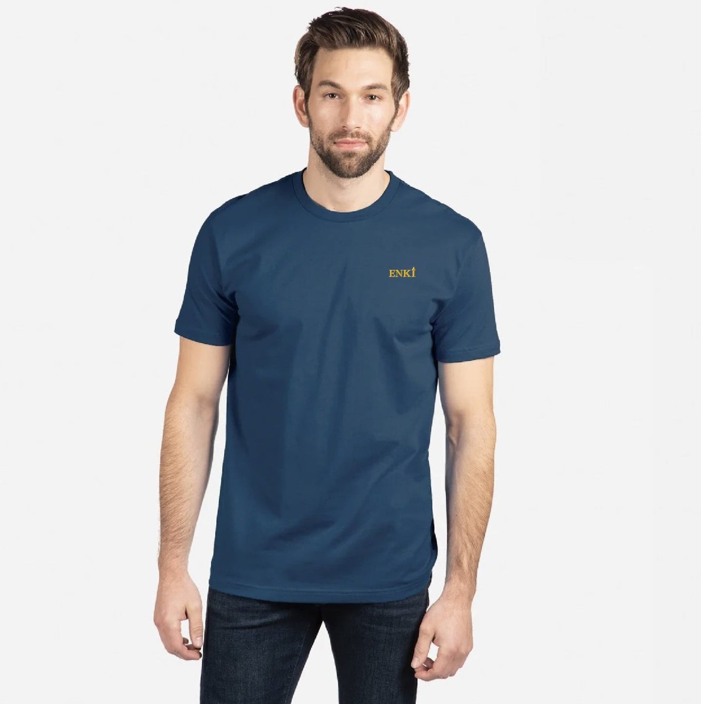 Men's UFO (Tapered Fitted) 100% Cotton T-Shirt (Cool Blue)
