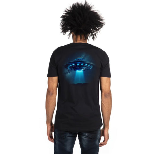 Men's UFO (Tapered Fitted) 100% Cotton T-Shirt (Black)