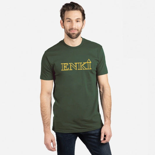 Men's ENKI Logo (Tapered Fitted) 100% Cotton T-Shirt (Forrest Green)