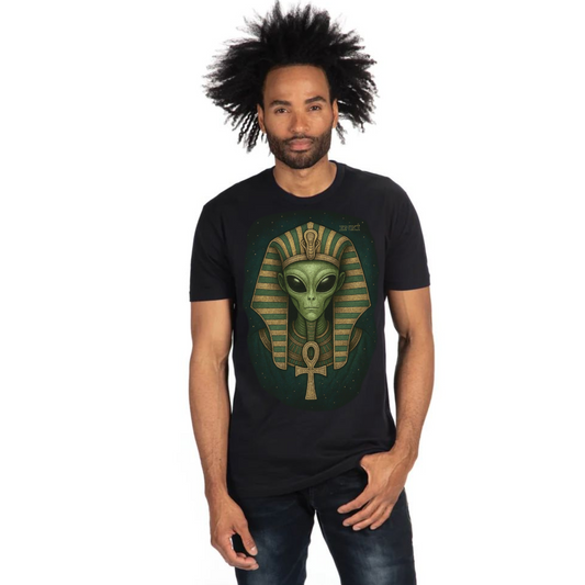 Men's ALIEN PHARAOH (Tapered Fitted) 100% Cotton T-Shirt (Black)
