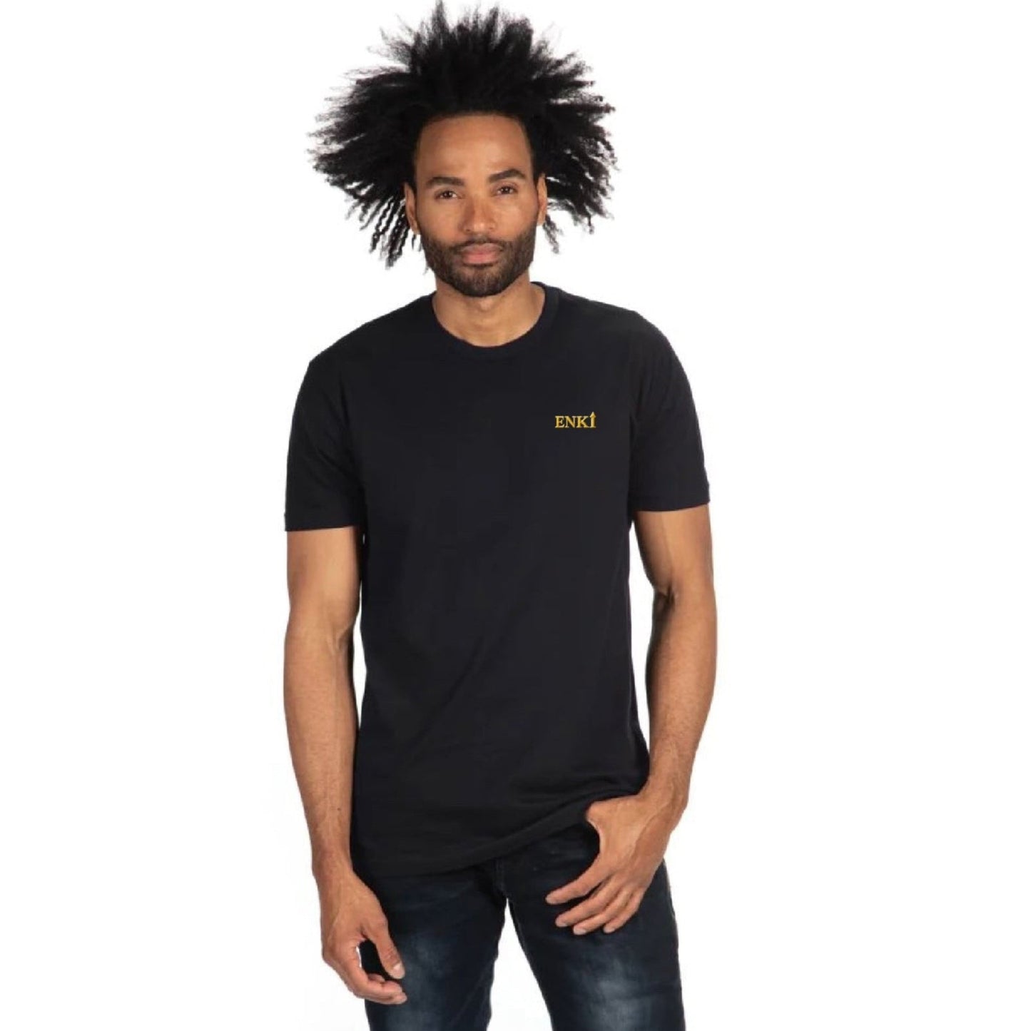 Men's UFO (Tapered Fitted) 100% Cotton T-Shirt (Black)